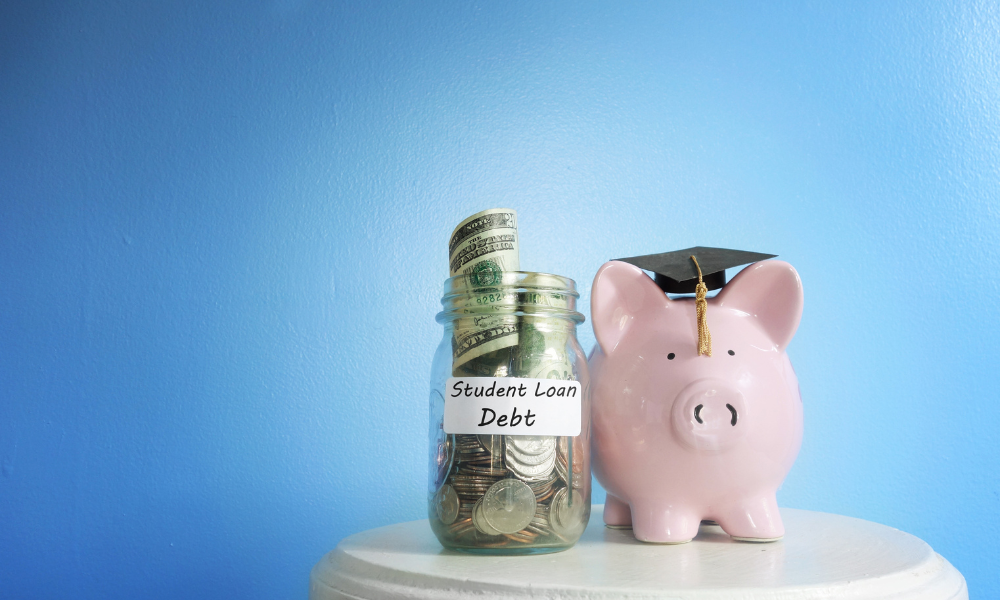 Student Debt Jar With Piggy Bank